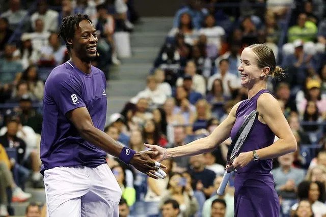 Elina Svitolina and Gaël Monfils at the 2025 US Open.Credit: Sarah Stier/Getty