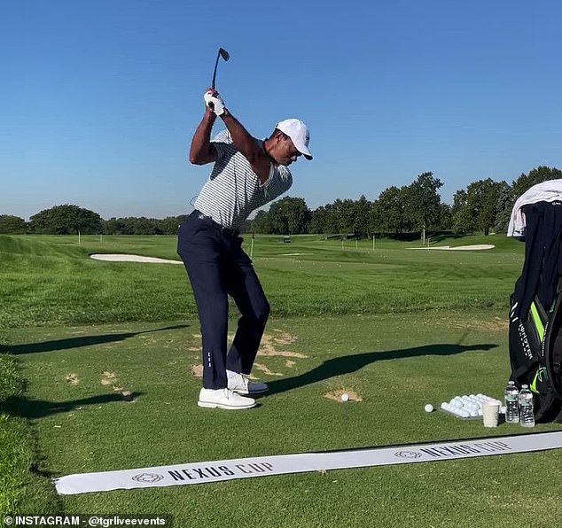 Woods, pictured at Liberty National in New Jersey in September, has been ramping up recently