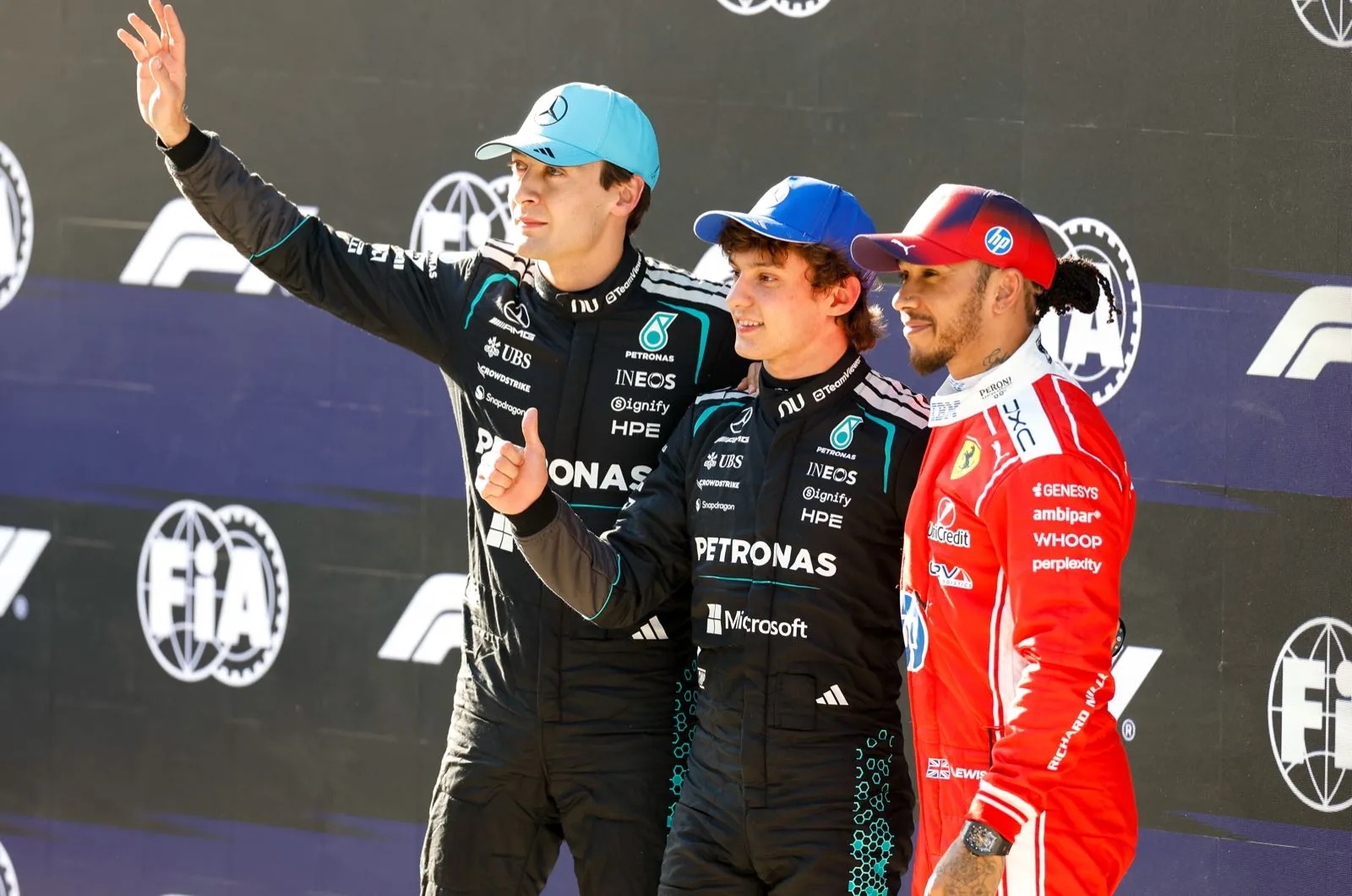 George Russell, Kimi Antonelli, Lewis Hamilton, Chinese GP 2026