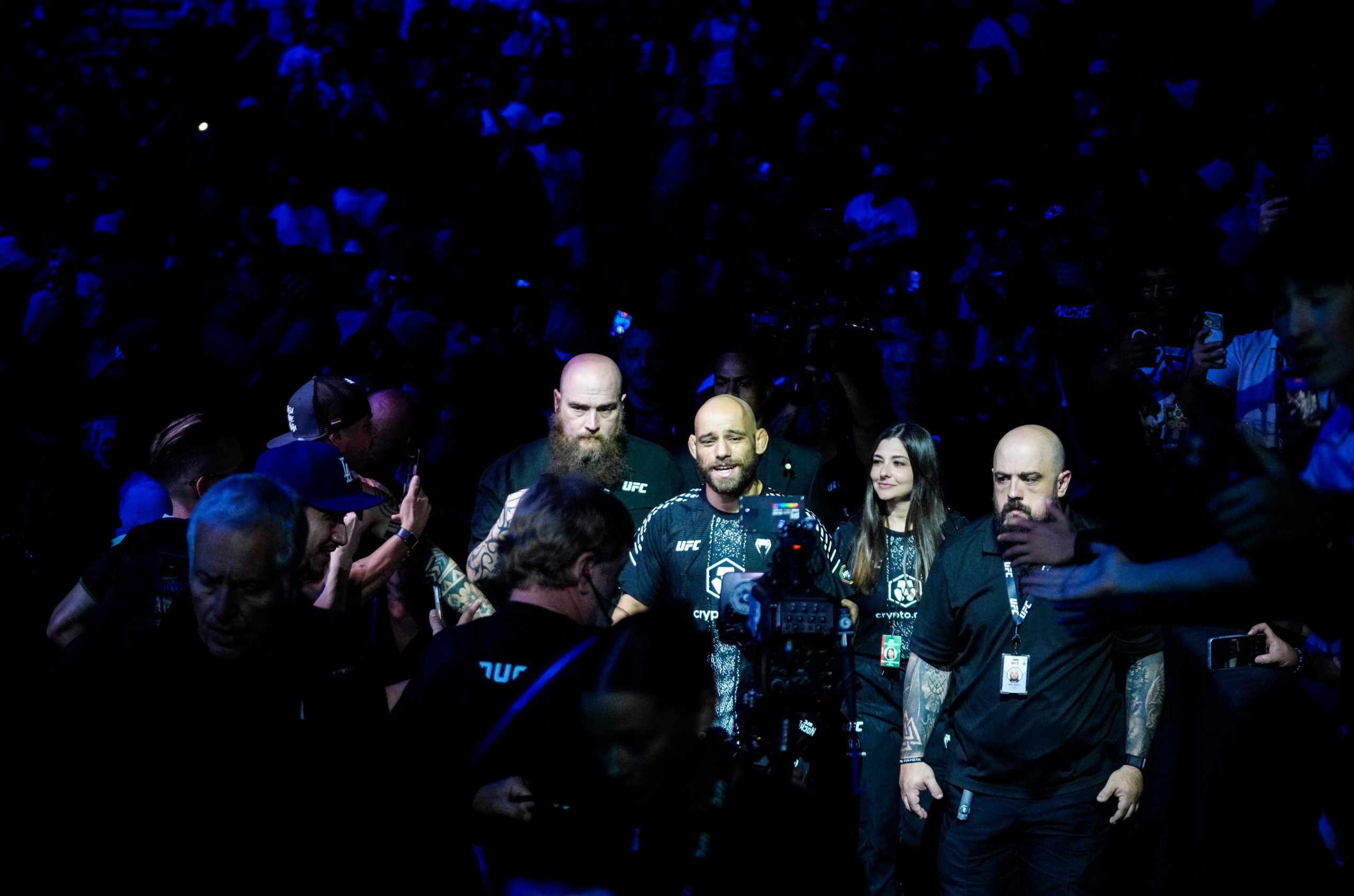 Jean Silva enters his fight during Noche UFC at Desert Diamond Arena in Glendale, on Sept. 12, 2026.