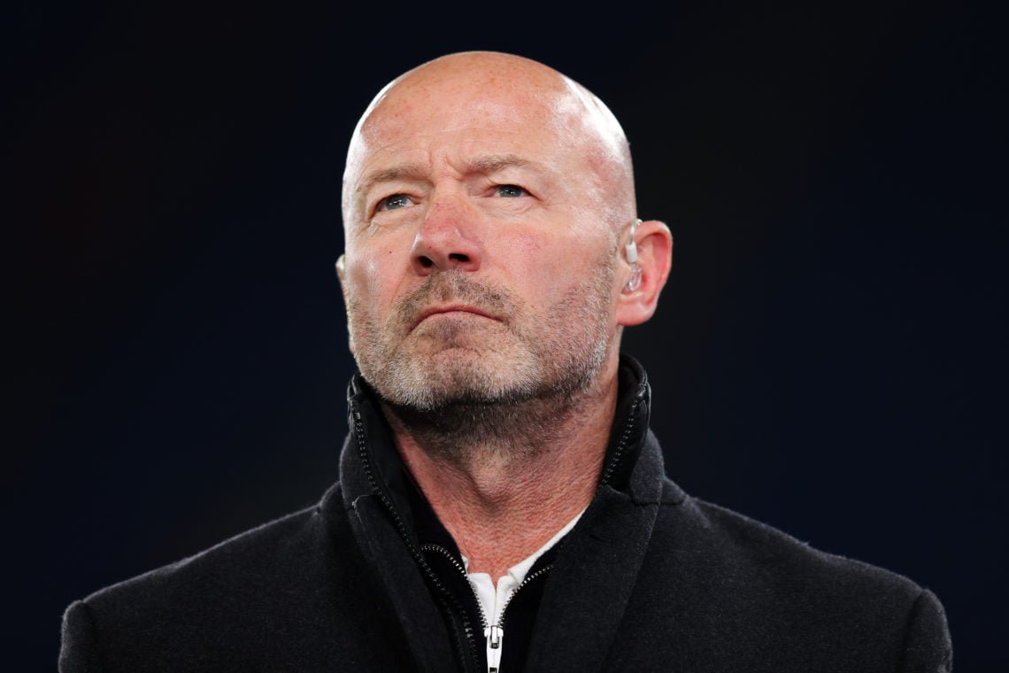 Alan Shearer looks on ahead of Manchester City's UEFA Champions League match against Feyenoord at the Etihad Stadium.