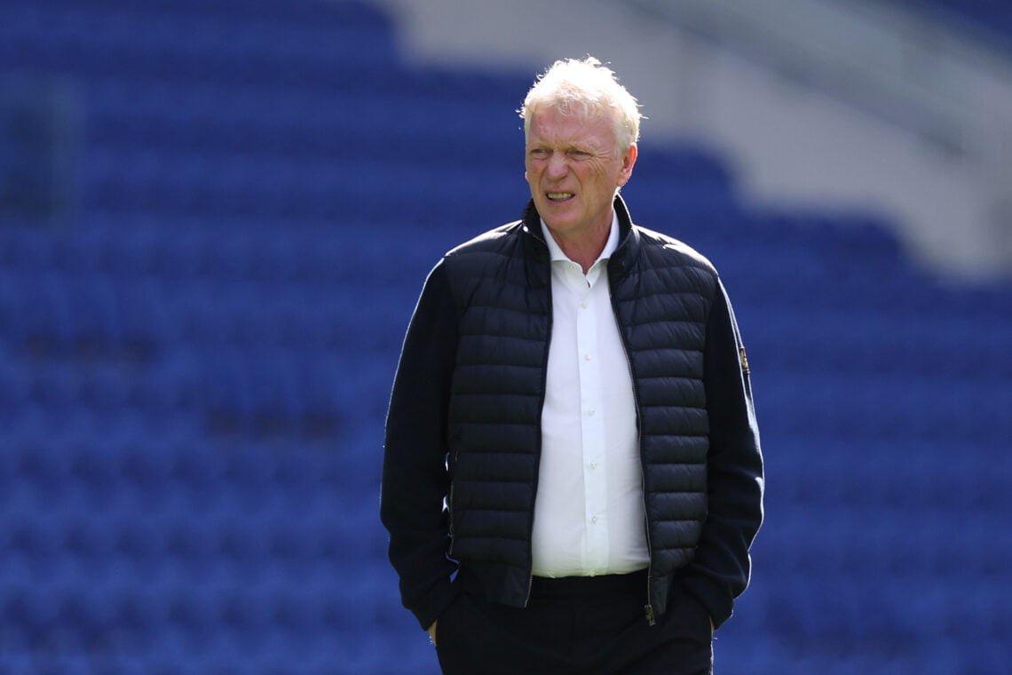 David Moyes looks on.
