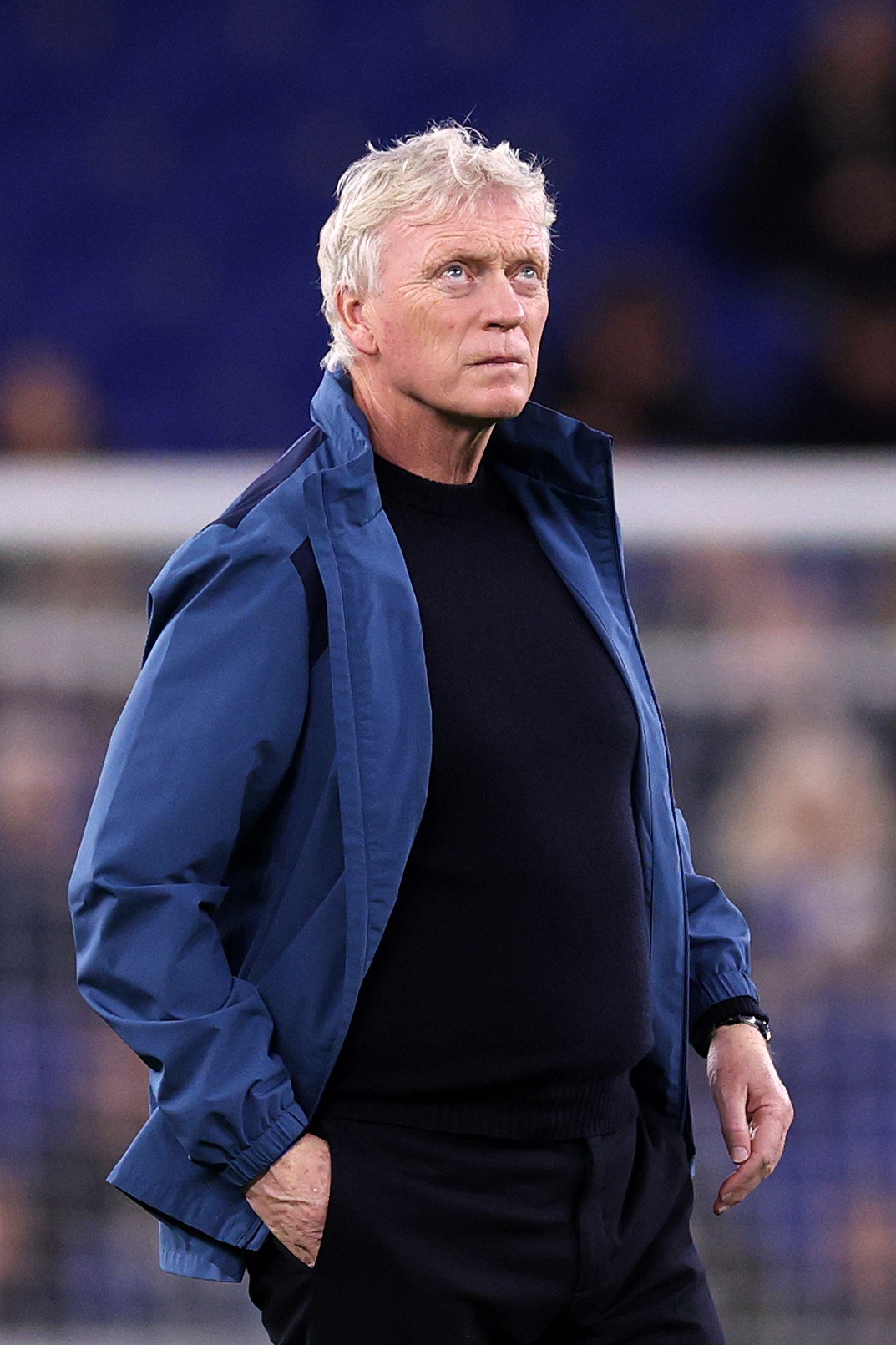 David Moyes looks on at Hill Dickinson Stadium before Everton's Carabao Cup win over Newcastle