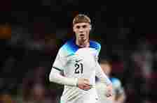 Cole Palmer in action for England
