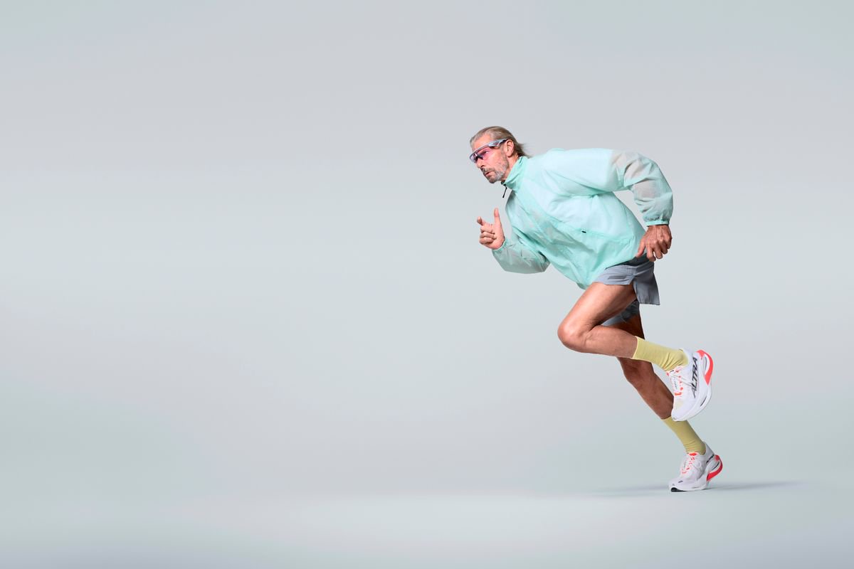 Elderly man running