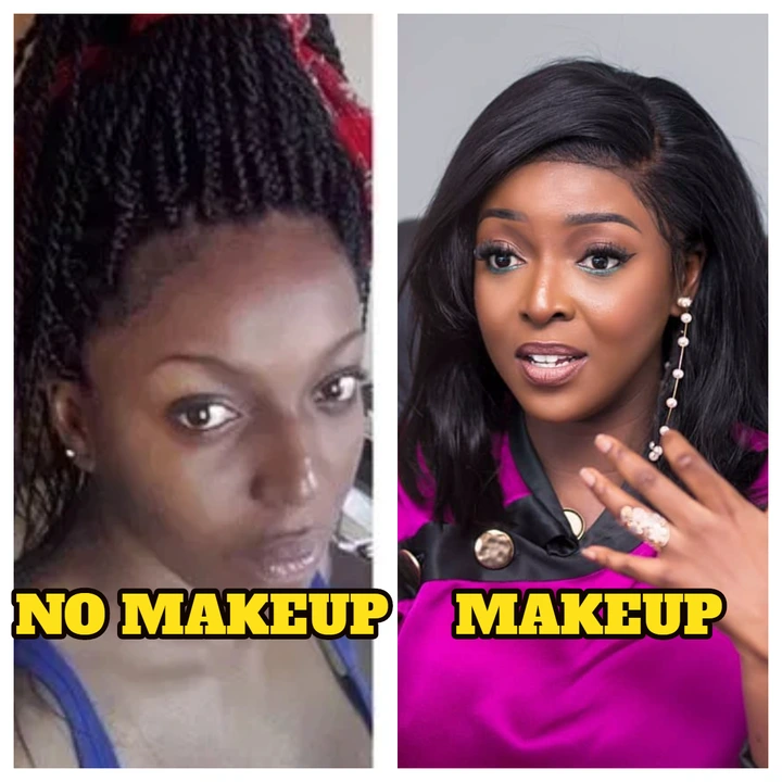 Pictures of Female celebrities with and without makeups (photos)