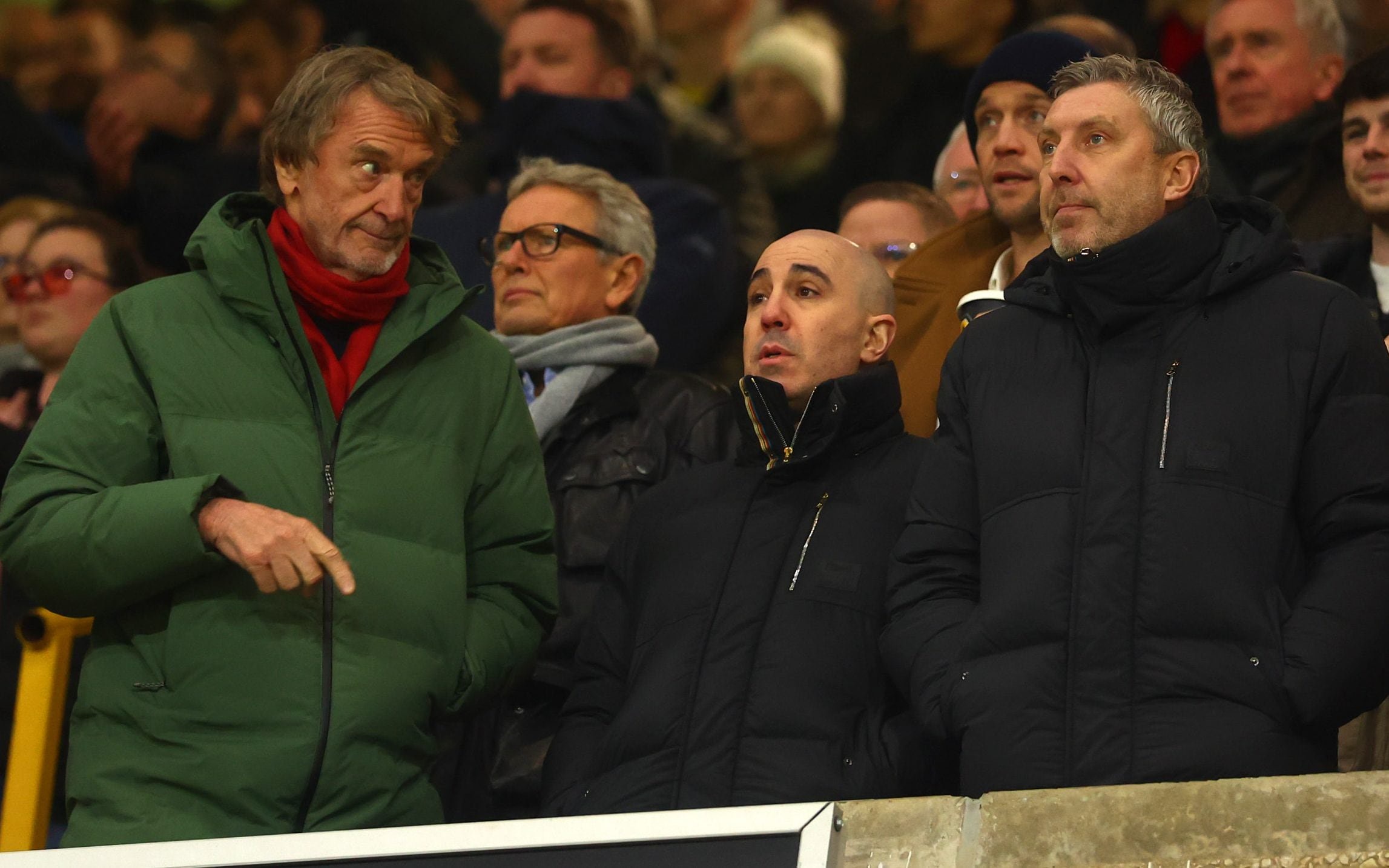 Sir Jim Ratcliffe, Omar Berrada (centre) and Jason WIlcox (right)