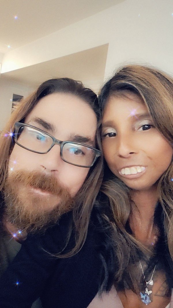 Kristina, who this year had new teeth, is pictured with Chris