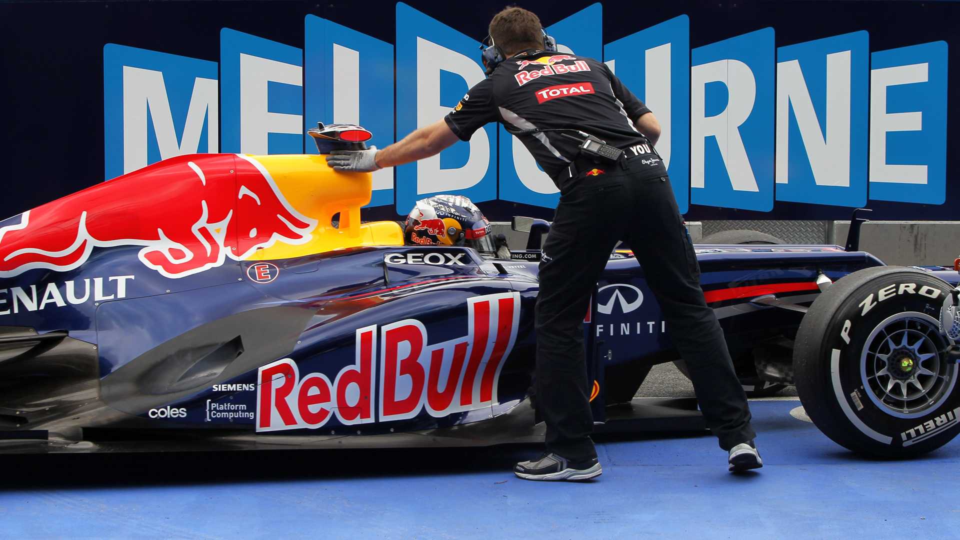 Infiniti and Red Bull Racing at 2012 Australian Grand Prix side off track