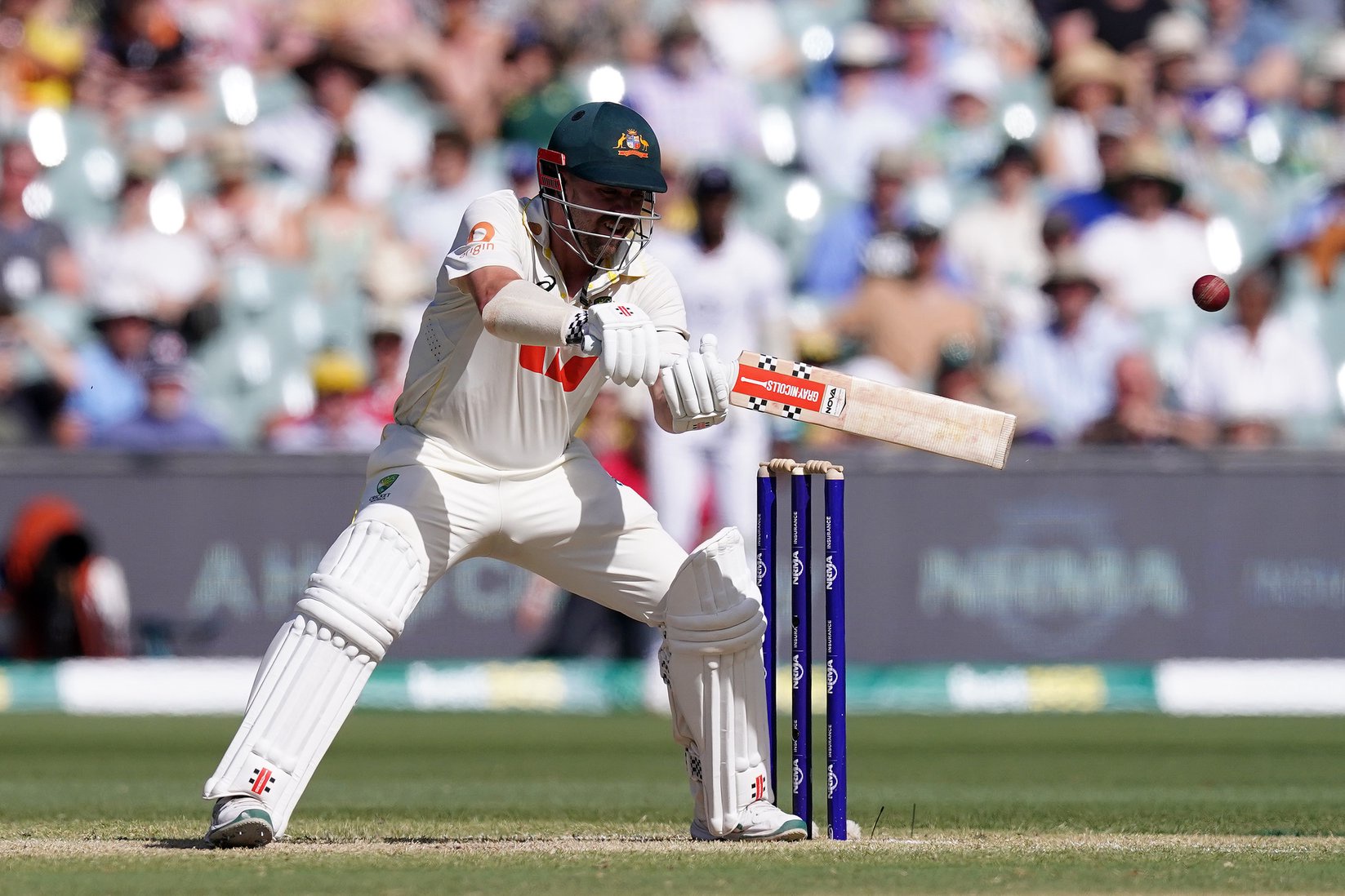 Australia's Travis Head in action on day three of the third Ashes test at the Adelaide Oval. Photograph: Robbie Stephenson/PA