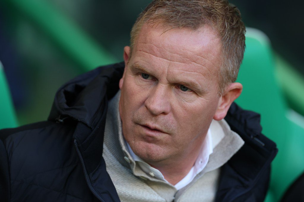 Hearts Head Coach Wouter Vrancken during the match against Celtic.
