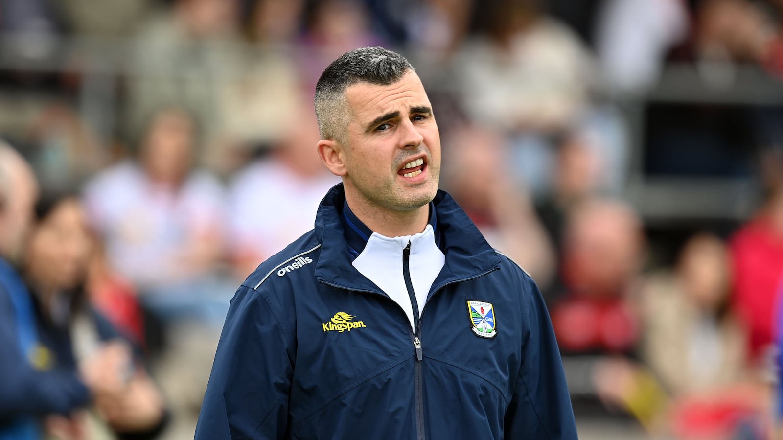 Cavan Manager Raymond Galligan in the All Ireland  Championship round robin final game at Brewster Park, Enniskillen, Co. Fermanagh