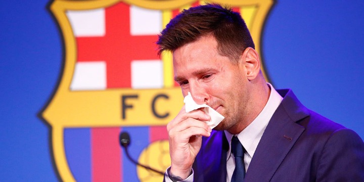 Lionel Messi in Tears at Farewell Barcelona Press Conference