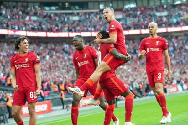 Wembley: Sadio Mane celebrates scoring vs Man City, FA Cup semi final (Image: UK Sports Pics Ltd/Alamy Live News)
