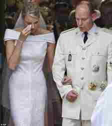 Charlene sparked rumours when she was seen crying on her wedding day. She later said: 'There were all the mixed emotions because of the rumours and obviously the tension built up and I burst into tears'