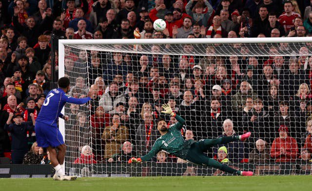 Wesley Fofana’s wayward penalty kick decided the game in Liverpool’s favour