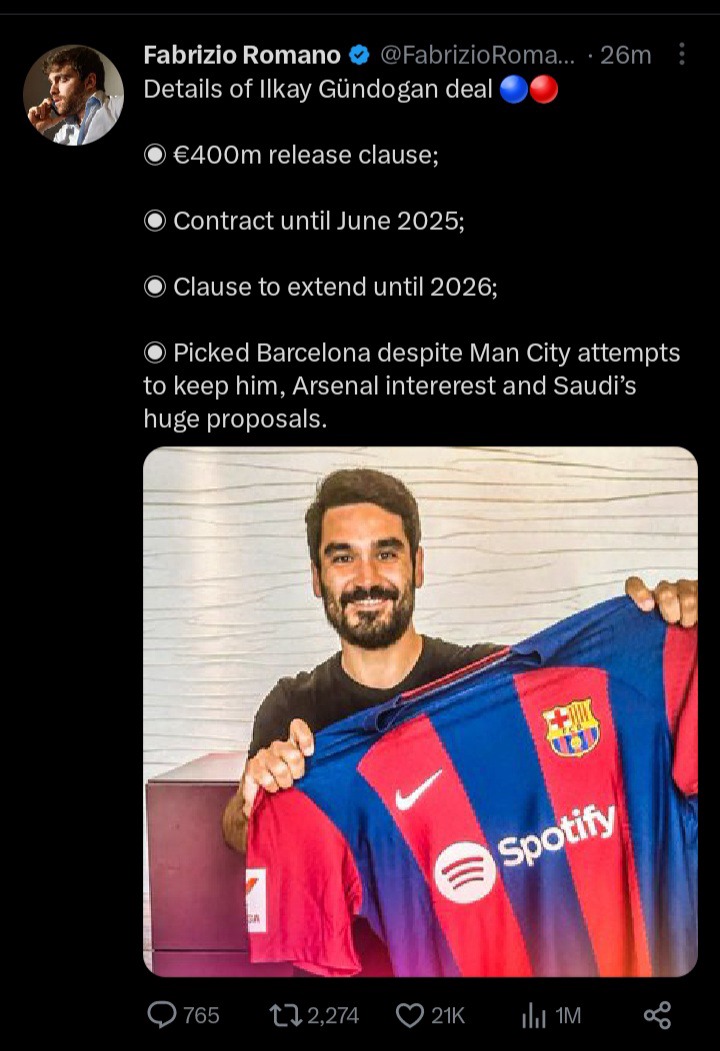 'Bienvenido' Barcelona Finally Set to Welcome Gundogan Chezaspin