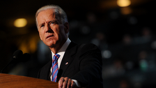 Joe Biden at podium during 2012 DNC
