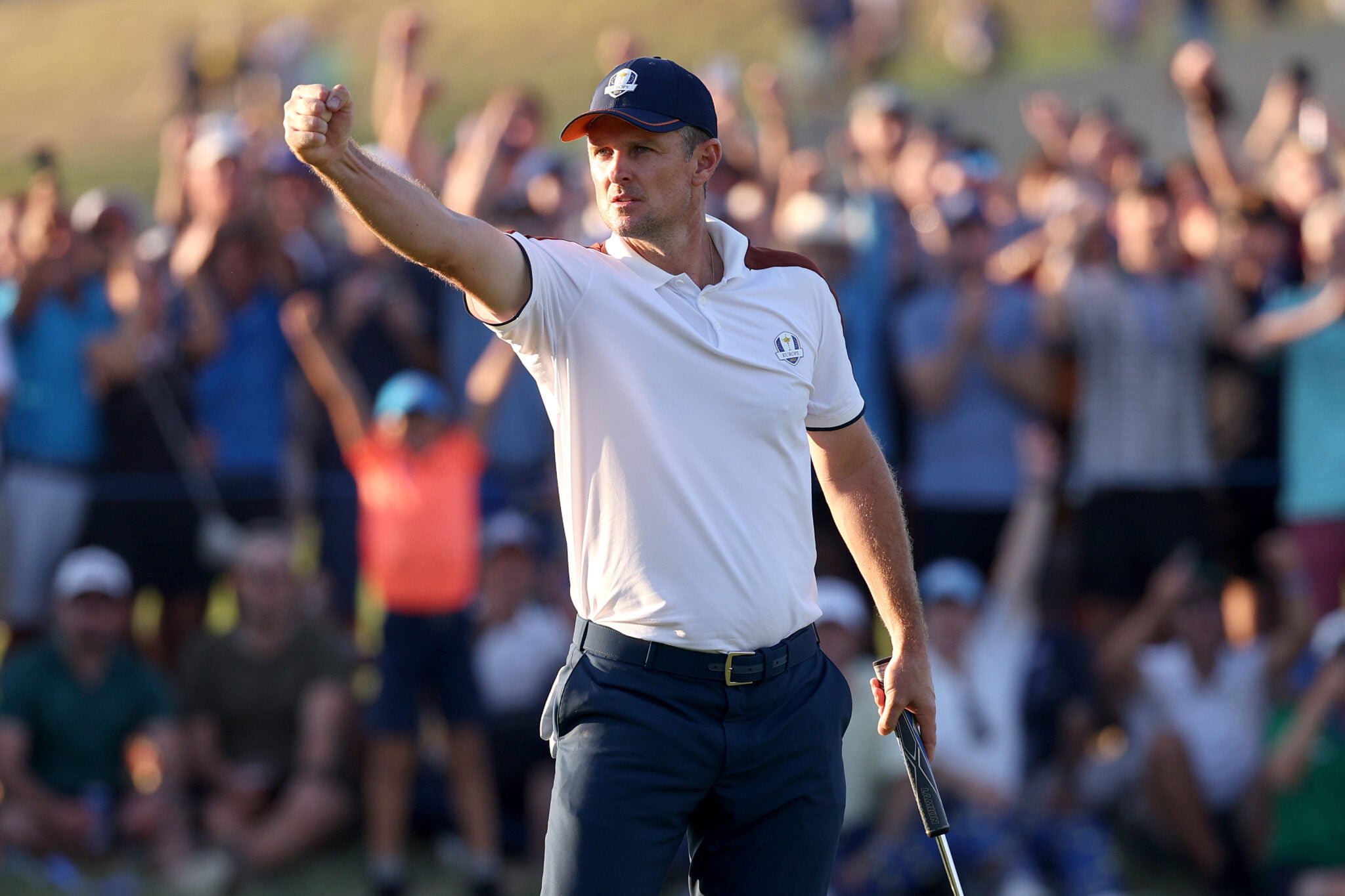 Justin Rose of Team Europe at the 2023 Ryder Cup at Marco Simone Golf Club | Source: Richard Heathcote/Getty Images