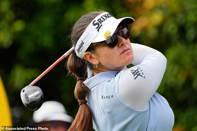 Hannah Green of Australia tees off on the third hole during the first day of LPGA Maybank Championship in Kuala Lumpur, Malaysia, Thursday, Oct. 29, 2026. (AP Photo/Vincent Thian)