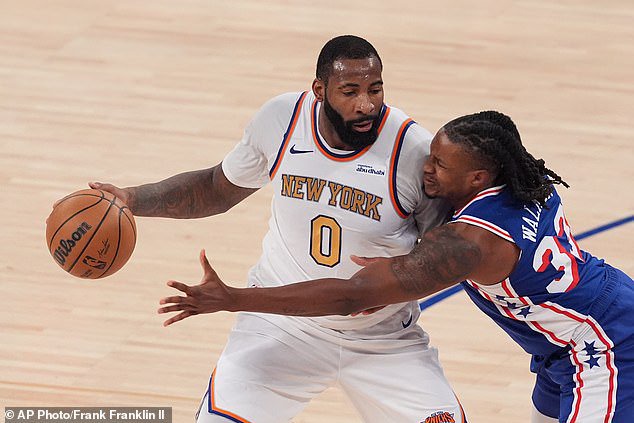 Drummond was unable to prevent New York falling to defeat against the Philadelphia 76ers
