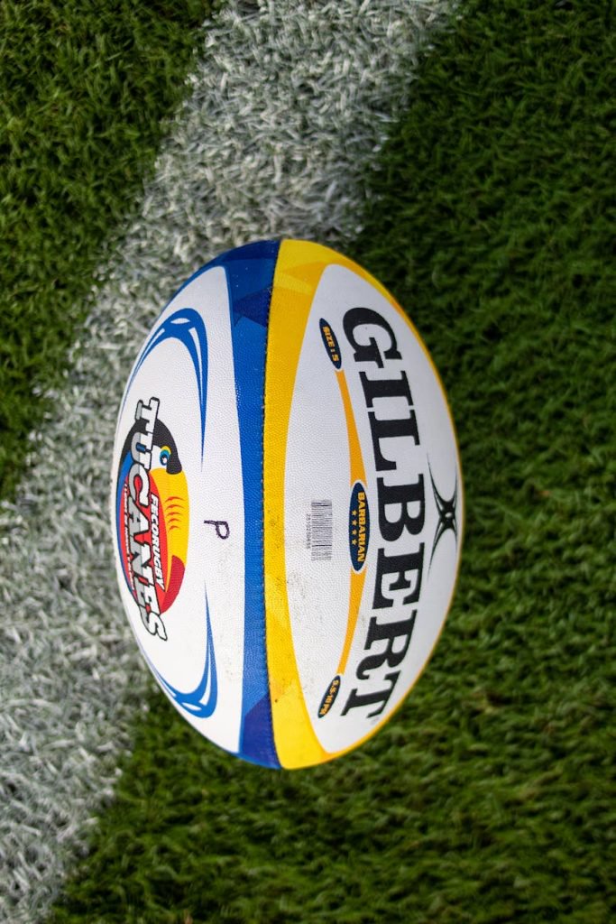 close up shot of a rugby ball
