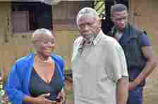 Taiwo Ajai Lycett, Olu Jacobs and Ifeanyi Williams on set of 'Oloibiri'