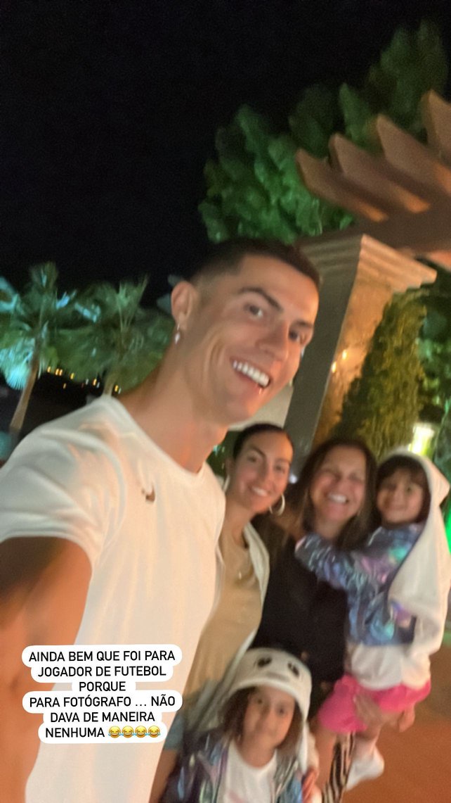 Portugal star, Cristiano Ronaldo spends day off with wife, Georgina Rodriguez and his sister Katia Aveiro who came to support in him Qatar (Photos) 