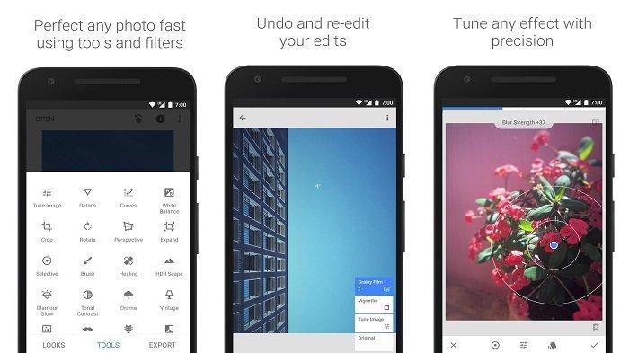 Ilustrasi tampilan Snapseed