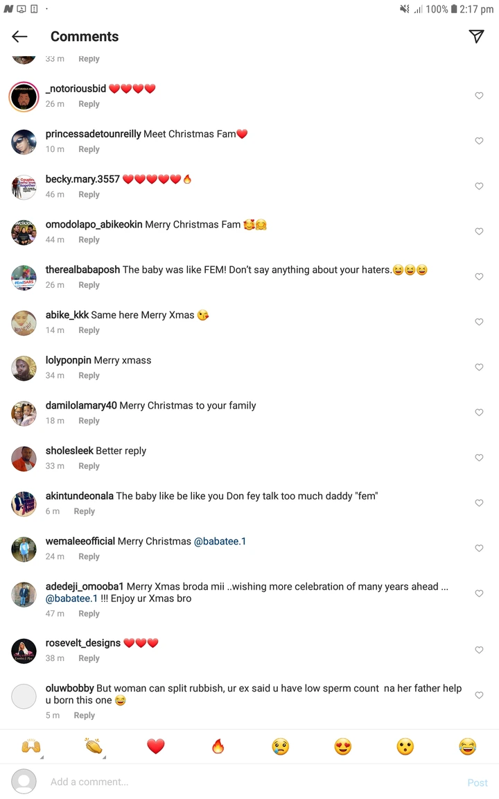 Reactions As Popular Actor, Baba Tee Shares Family Picture after he was accused of him of having a low sperm count