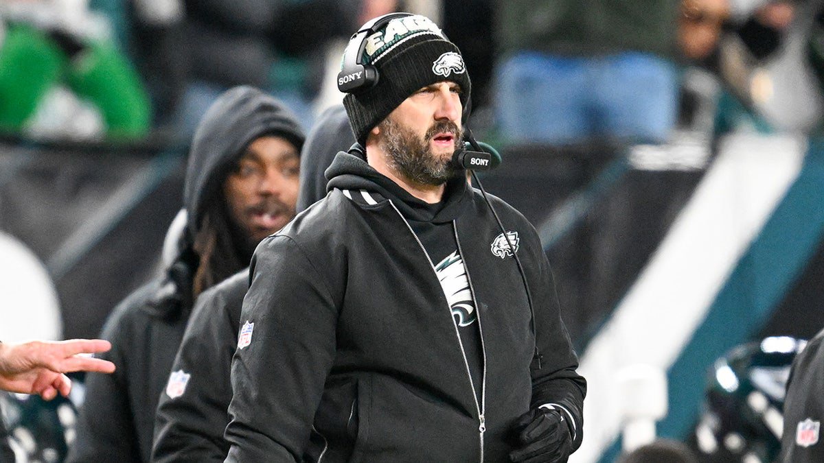 Eagles head coach Nick Sirianni looks on during the NFL Wild Card game between the San Fransisco 49ers and the Philadelphia Eagles on Jan. 11, 2026 at Lincoln Financial Field in Philadelphia.