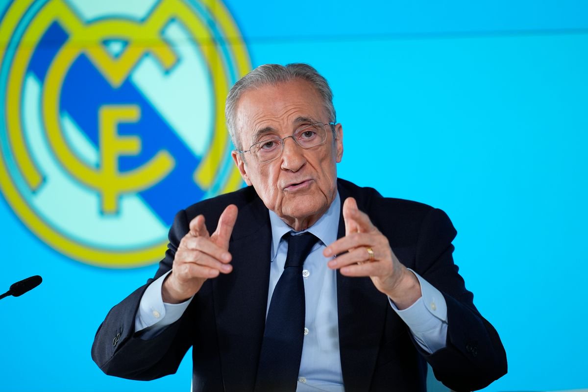 VALDEBEBAS, SPAIN - MAY 12: Florentino Perez attends the Real Madrid Board of Directors meeting held at Ciudad Real Madrid on May 12, 2026 in Madrid, Spain. (Photo by Dennis Agyeman/AFP7 via Getty Images)