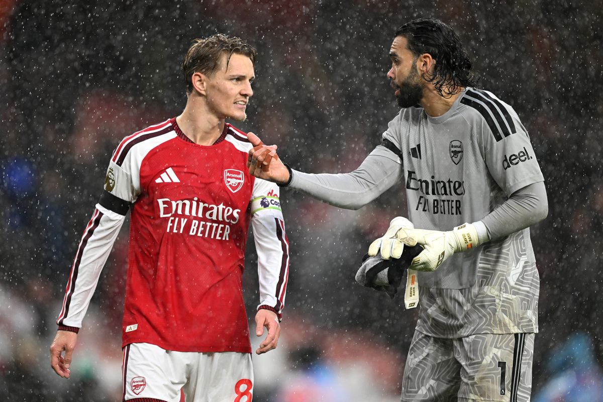 Martin Odegaard and David Raya 