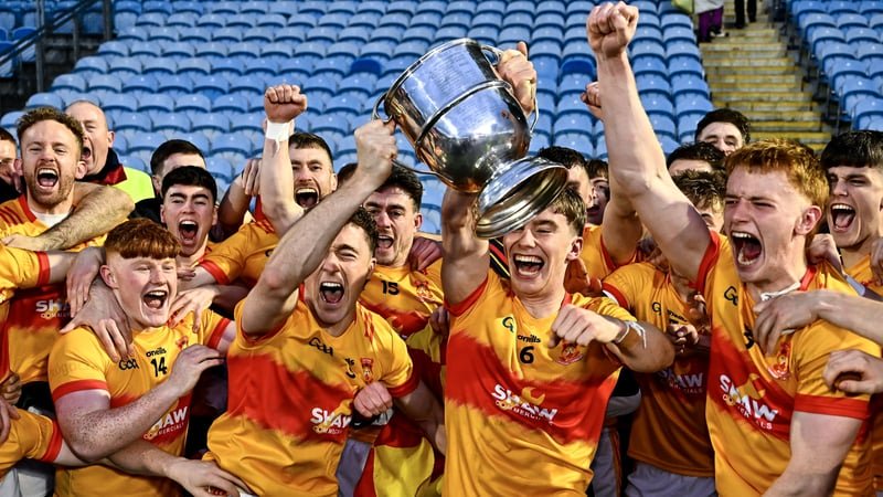 25 October 2026; Castlebar Mitchels captain John MacMonagle, 6, celebrate with the Paddy Moclair Cup after their side's victory in the Mayo County Senior Club Football Championship final match between Castlebar Mitchels and Garrymore at Hastings Insurance
