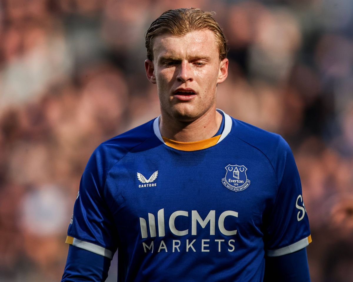 Jarrad Branthwaite of Everton during the Premier League match Everton vs Chelsea at Hill Dickinson Stadium in Liverpool, United Kingdom, on October 17, 2026.