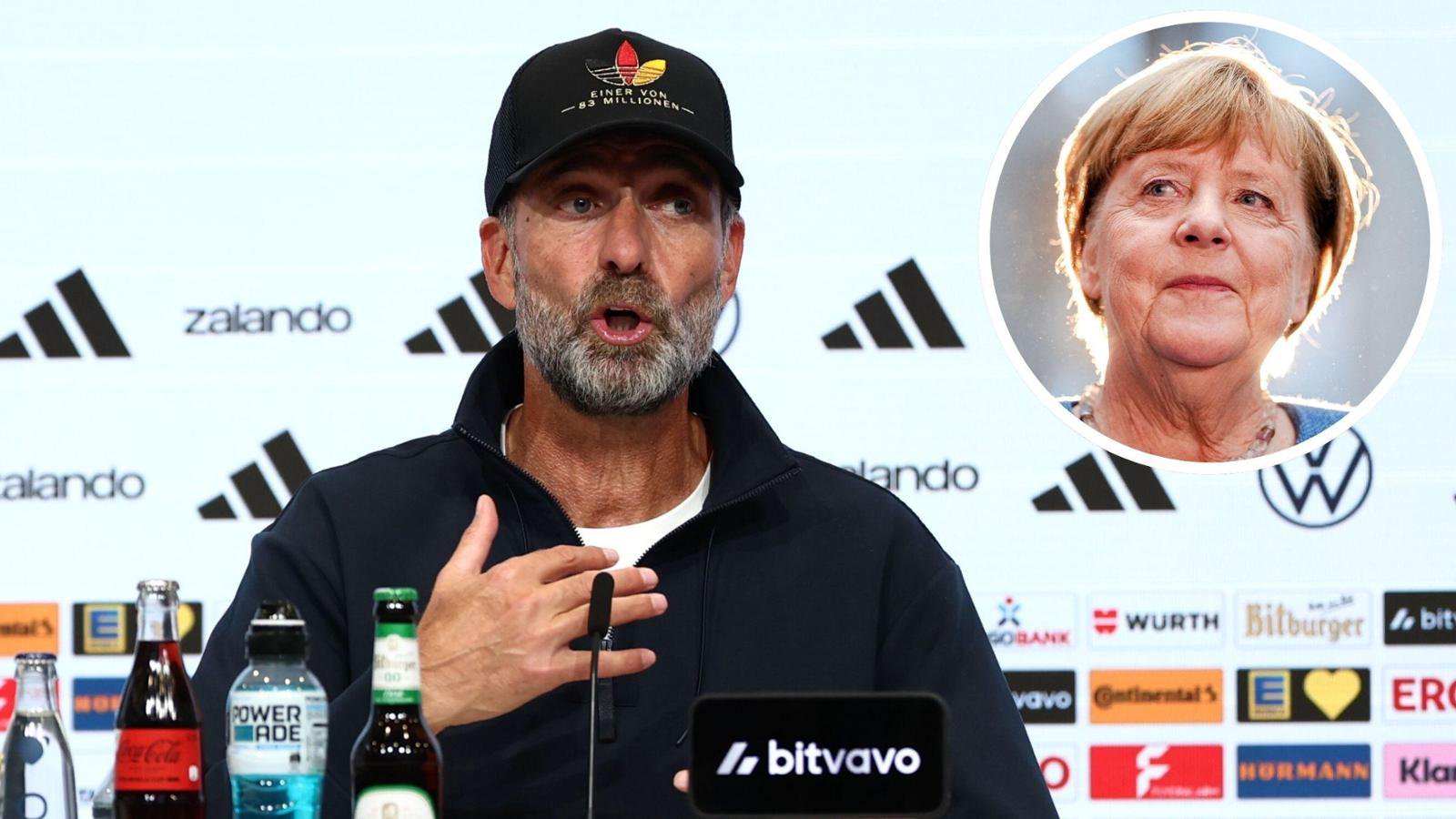 Angela Merkel hat zur Fahnendebatte um Jürgen Klopp Stellung genommen.