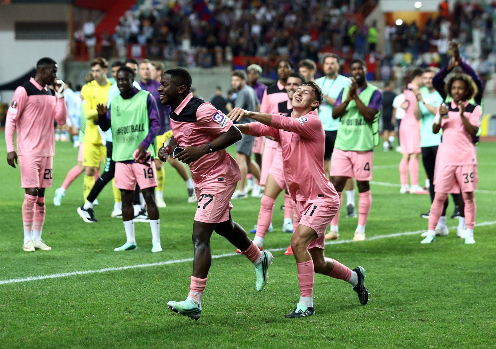 Sunderland celebrate beating Torreense in the Europa League.