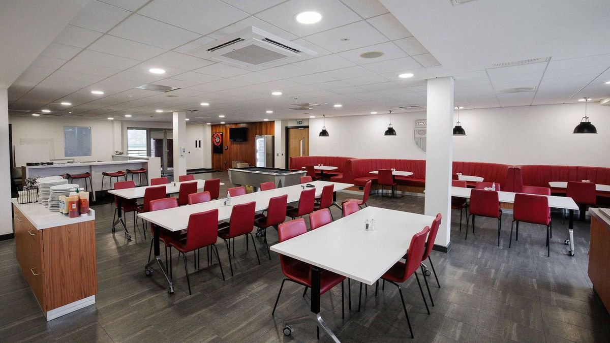 The players' canteen for Stoke City's academy and women's teams.