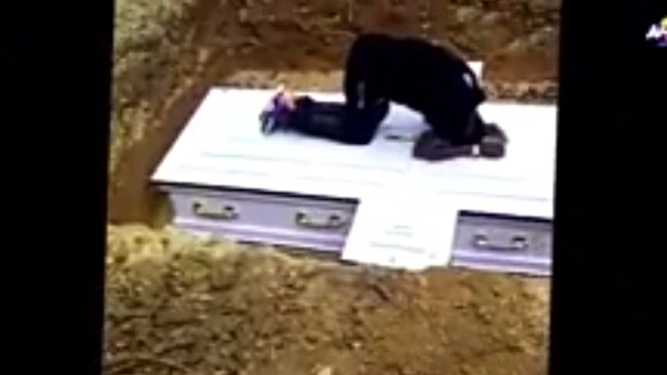 Video: Tears flow as young man dies at the cemetery during the burial of his best friend