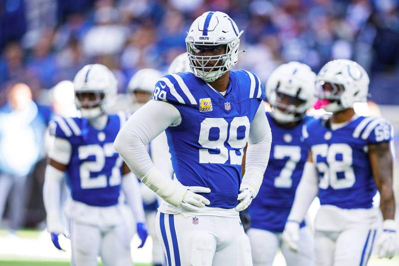 Oct 18, 2026 Indianapolis, IN, USA Indianapolis Colts defensive tackle DeForest Buckner 99 during NFL, American Football Herren, USA game action against the Tennessee Titans at Lucas Oil Stadium. Mandatory Credit: -Cal Media Indianapolis USA – ZUMAc04_ 20261018_zma_c04_350 Copyright: xJohnxMersitsx