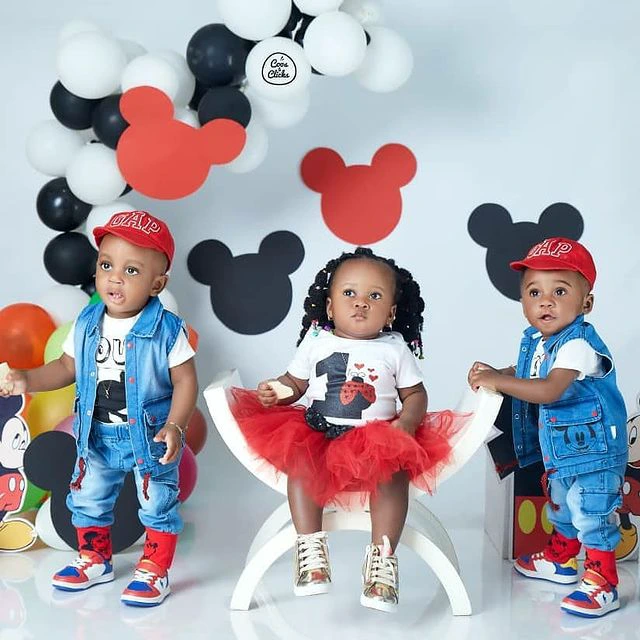 See more photos of Rev Obofour's triplets as they celebrate their birthday