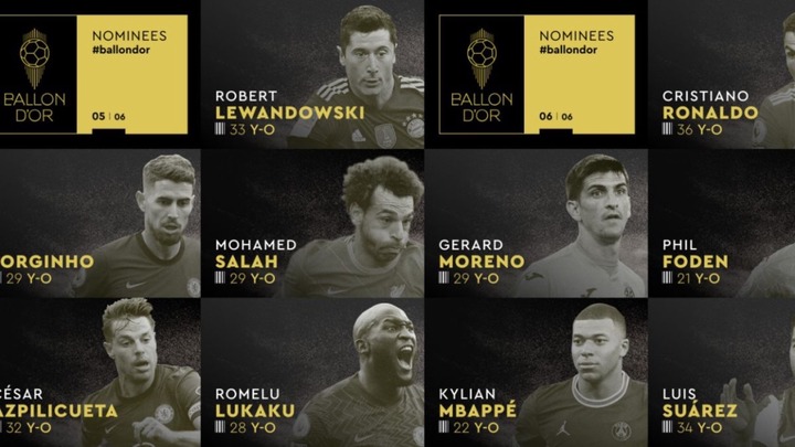 Ballon d&#39;Or 2021 nominees: Messi, Ronaldo, Lewandowski &amp; Jorginho make  30-man list – RainbowNaija Blog