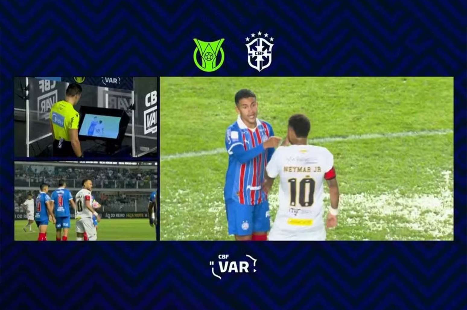 Momento em que Neymar fala com Nestor com a boca tapada –