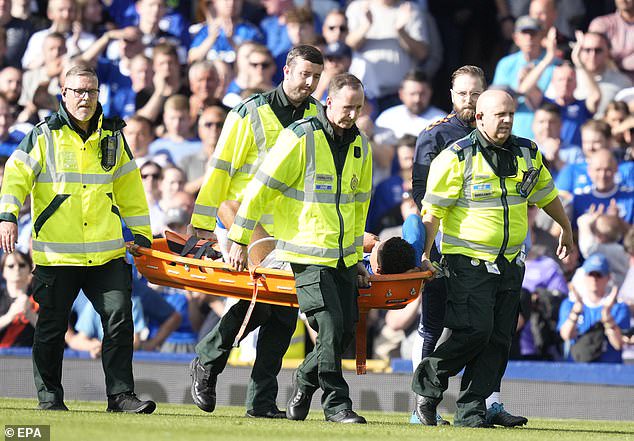 Ben Godfrey was stretchered off at Goodison Park after suffering a serious injury
