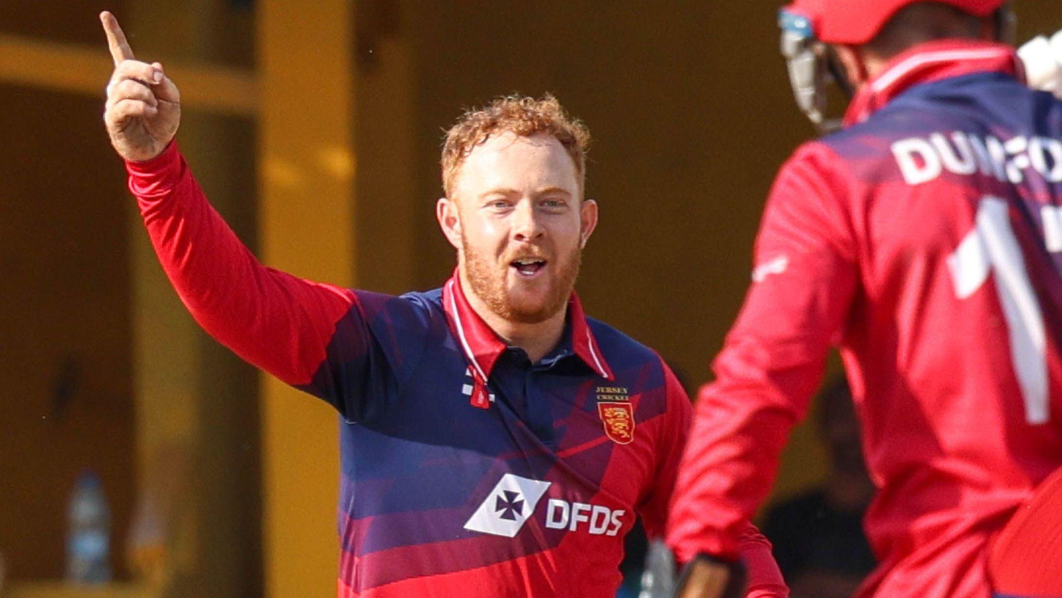 Ben Ward celebrates taking a wicket