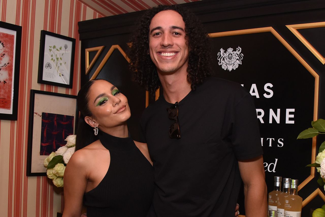 Vanessa Hudgens and Cole Tucker attend the Thomas Ashbourne Margalicious Margarita Dinner at San Vicente Bungalows on October 08, 2022 in West Hollywood, California.Credit: Araya Doheny/Getty
