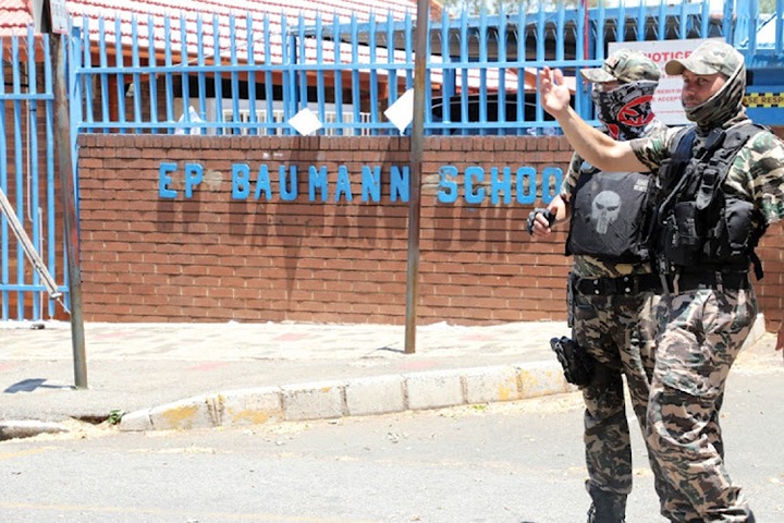 Security personnel at EP Baumann Primary in Mayfair, Johannesburg, after a girl was kidnapped on November 17 2021. File photo.