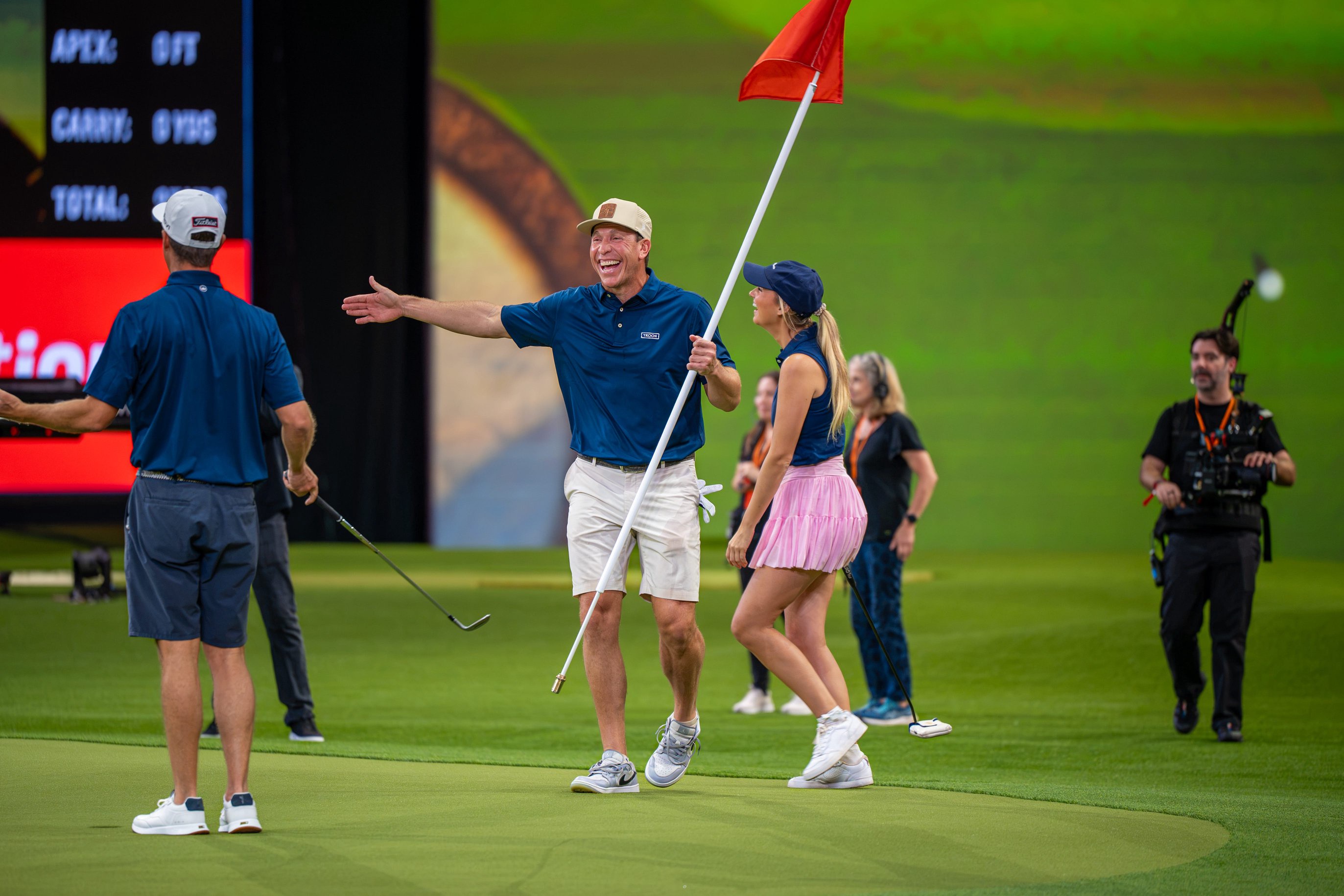 Ricky Barnes competing for Team Troon in the inaugural on!vitational at TGL's SoFi Center in Palm Beach Gardens, Florida.  