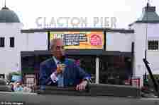 Nigel Farage delivered his last campaign speech at Clacton pier, in the constituency where he is standing