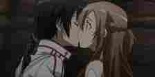 Kirito and Asuna share their first kiss in Sword Art Online